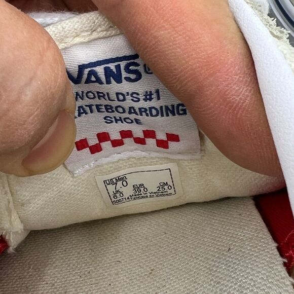 Vans Shoes Womens 8.5 Cream Suede Canvas Low Top Skate Skateboarding Sneakers - Picture 8 of 11